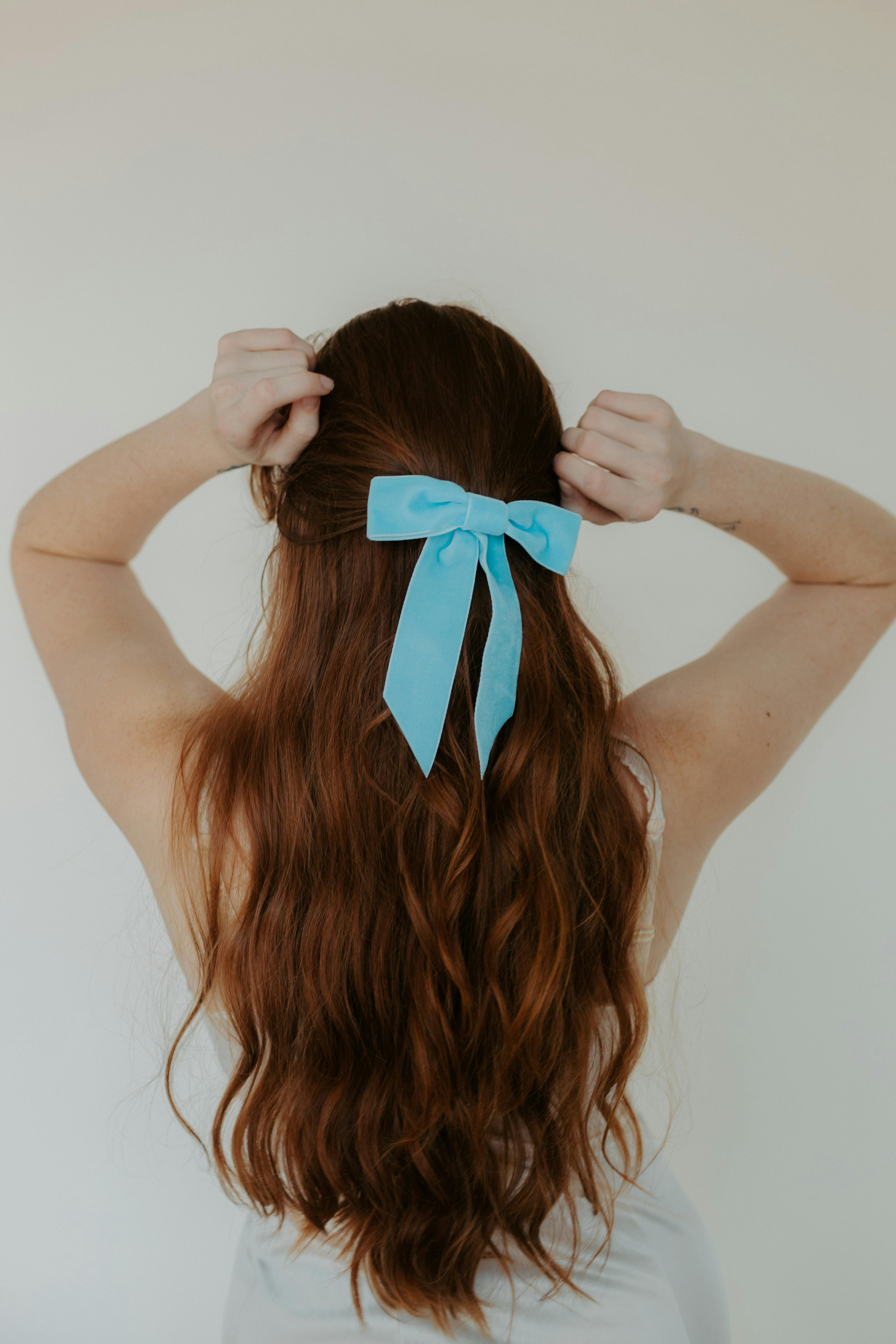 Aqua Hair Bow - Image 1